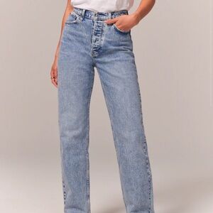 Dad high-rise light wash jeans - Abercrombie